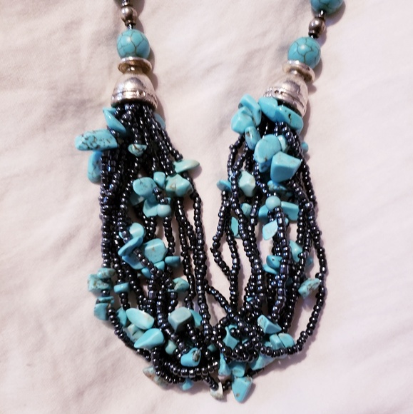 Turquoise necklace silver - Picture 2 of 4
